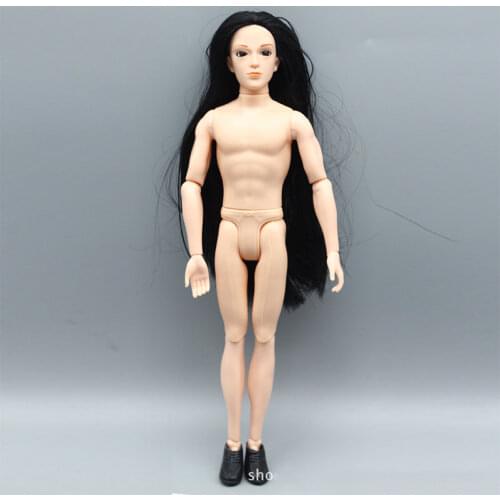 New Long Hair 14 Moveable Jointed Boyfriend Ken Dolls With Naked Nude Body Male Doll Body DIY Toys For Girls Gifts