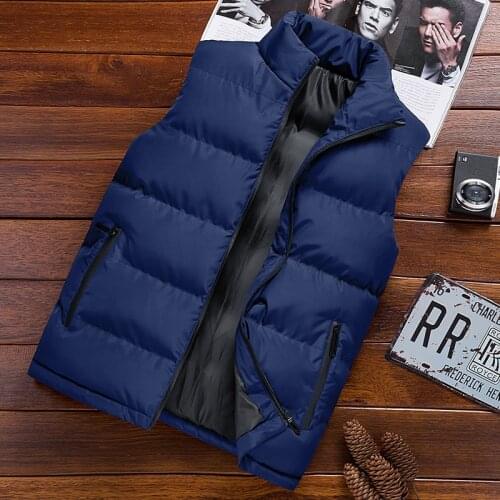 Korean Boy Style Autumn And Winter MenS Down Cotton Warm Shoulder Casual Slim Fit Fashionable Vest Jacket
