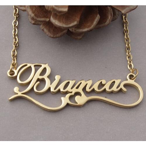 Customized Heart Ribbon Name Necklace Women Jewelry Stainless Steel Personalized Nameplate Choker Necklace Sisters Gifts