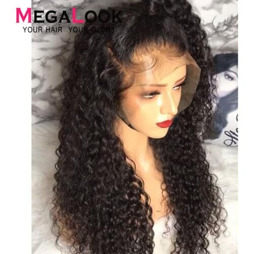 Curly Human Hair Wigs Brazilian Wig Glueless Pre Plucked With Baby Hair Remy 150 13x4 Lace Front Human Hair Wigs For Black Women