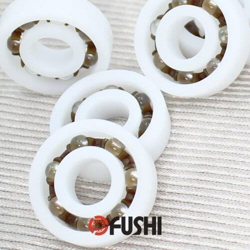 POM Bearing 6008 6009 6010 6200 6201 6202 6203 ( 2 PCS ) Glass Balls Nylon Cage Plastic Ball Bearings