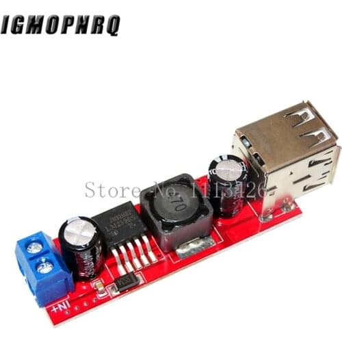 DC 6V-40V To 5V 3A Double USB Charge DC-DC Step Down Converter Module For Vehicle Car Charger LM2596 Dual Two USB