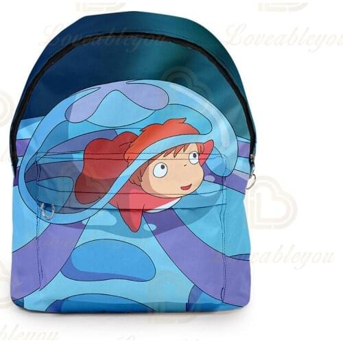 2021 Ponyo on The Cliff 3D Kids Backpacks Children Schoolbags Primary Middle Scool Bag Travel backpack casaul trip Backpack