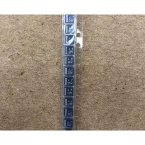 New and original 100PCS 4.7UF 35V 3528 Type B Tantalum capacitor black