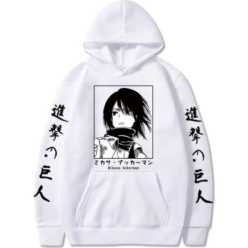 Manga Cartoon Attack On Titan Anime Hoodie Sweatshirt Mikasa Ackerman Printed Men Women Pullover Plus Size Casual Clothes