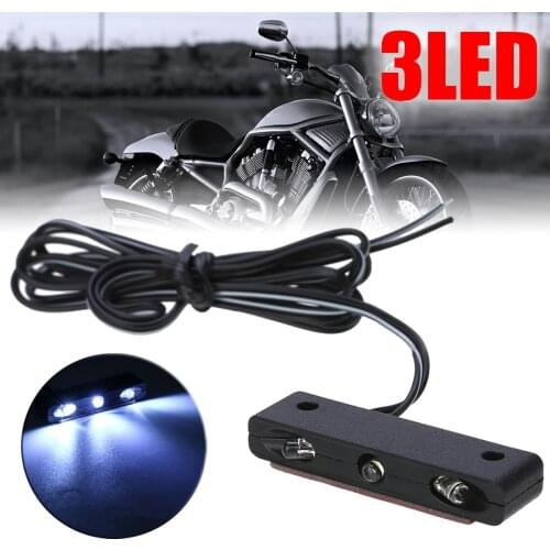 1PC 12V High Brightness F3 3LED Motorcycle Car License Plate Light White Decorative Lamp For ATV Off-road Scooter