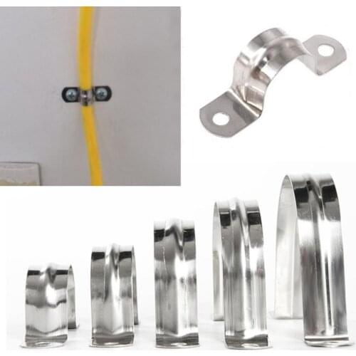 10Pcs Stainless Steel U Bracket Tube Strap Tension Clip Pipe Saddle Clamp Conduit Hose Pipe Tubing Retaining Clips