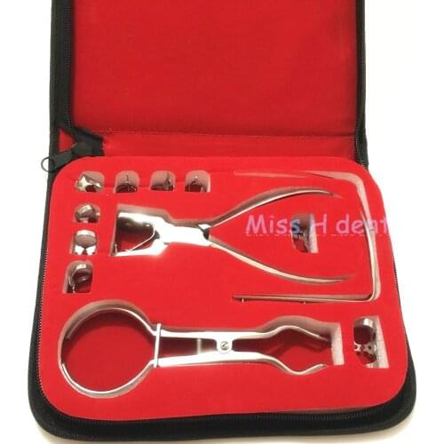 12pcs/set Stainless Steel Dental Rubber Dam Kit Dental Surgical Instruments