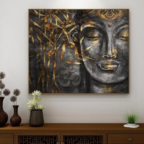 Abstract Buddhism Posters and Prints Wall Art Canvas Painting Buddhist Mood Pictures for Living Room Home Buddha Decoration