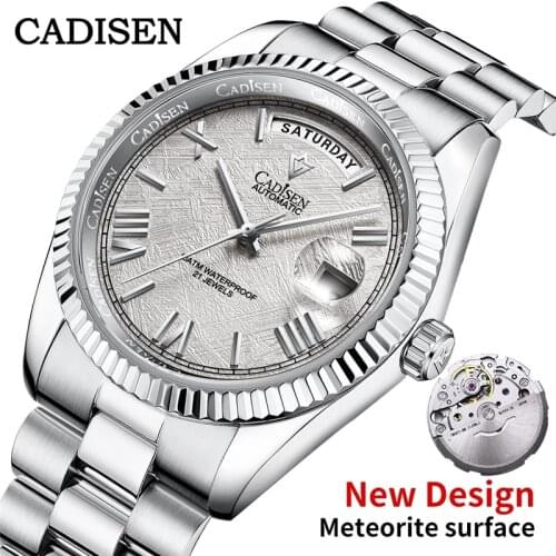 2021 New CADISEN Mens Mechanical Watches Sapphire Top Brand Luxury Automatic Watch Men Business Watch 50M Diving Wristwatch