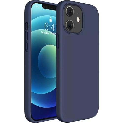 For iPhone 12 Pro Max Mini Liquid Silicone Case,Full Covered Gel Rubber Ultra Thin Case With Soft Microfiber Cloth LiningCushion