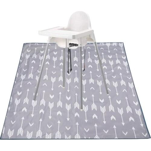 Childrens Non Slip Seat Cushion Game Mat Waterproof Table Mat 130*130cm Protective Floor Baby Paint Splash Pad