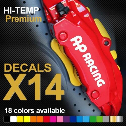 For 14Pcs AP RACING HI-TEMP PREMIUM BRAKE CALIPER DECALS STICKERS CAST VINYL