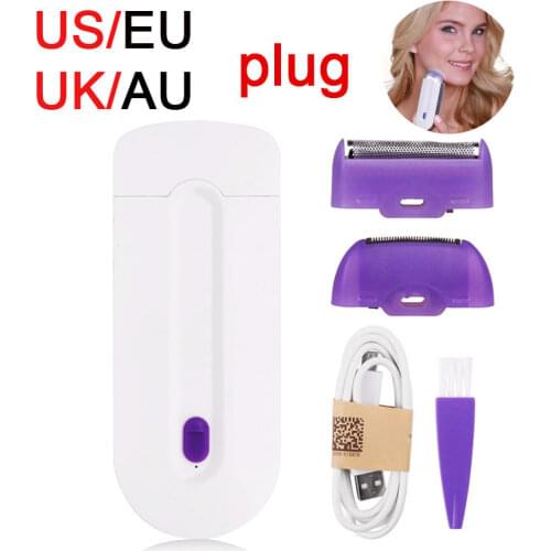 Electric Laser Women Epilator Portable Hair Removal Tool Rotary Shaver Leg Bikini Laser Painless Epilator Sensor Rechargeable