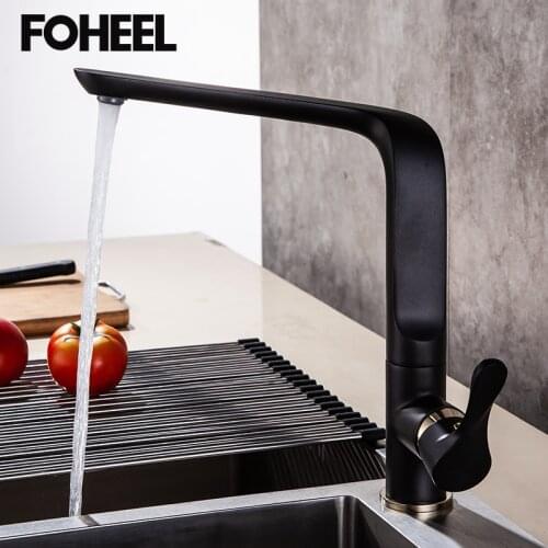 FOHEEL Kitchen sink faucet Mixer Cold And Hot Single Handle Swivel Spout Kitchen Water Sink Mixer Tap Faucets