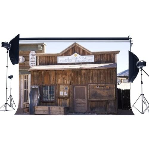 American Saloon Backdrop West Cowboy Rustic Wood House Shabby Wallpaper Photography Background Kids Adults