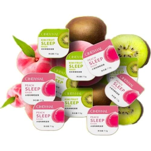Hyaluronic Acid Fruit Jelly Sleeping Mask 8pcs Moisturizing Oil-control Peach Kiwi Fruit Mask Fruit No Wash Face Cream