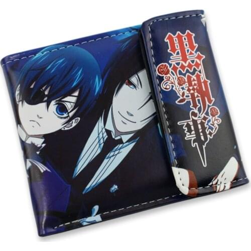 Black Butler PU short wallet Sebastian Michaelis Ciel Phantomhive raven sign Type B