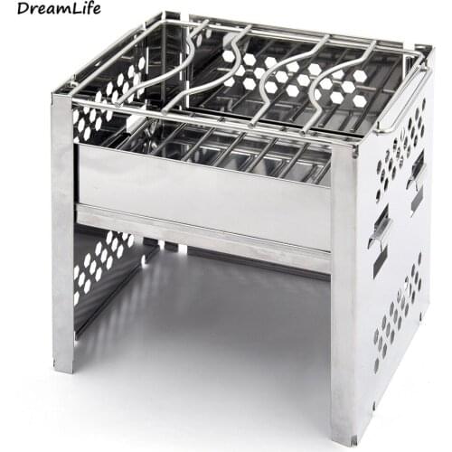 Mini BBQ Grill Stainless Steel BBQ Grill Folding Barbecue Accessories Portable Kitchen Cooking Tools For Outdoor Camping