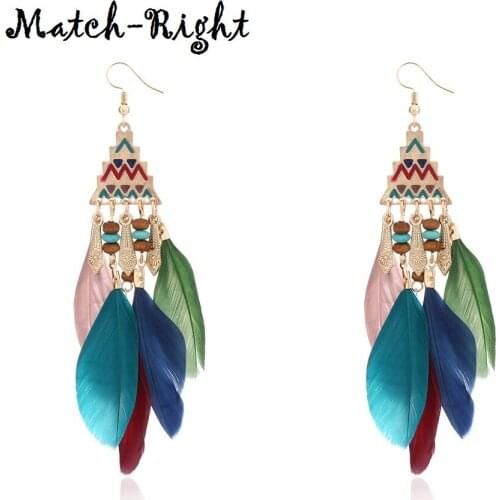Match-Right Trendy Earrings for Women/Long/Hanging/Statement/Ethnic/Feather/Vintage/Drop Earrings Pendant Jewelry female WW014