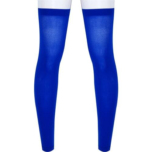 Mens Summer Silky Hosiery Sexy Semi See Through High Stockings Sissy Lace Slim Fit Thigh Stocking Gay Crossdresser Long Socks