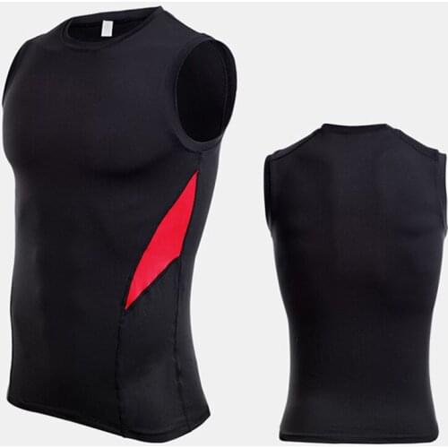 Mens Quick Dry Fitness Vest Sleeveless Sports Compression Tank Tops Breathable for Fitness Workout Cycling Running SAL99