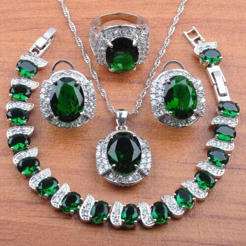 2020 New Fashion jewerlry Sets for women wedding Trendy Costume Zirconia Clip Earrings/Necklace/Bracelet/Ring JS0237