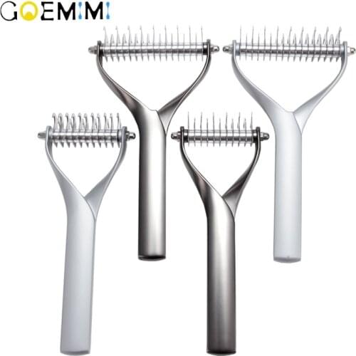 Dog Grooming Comb Zinc Alloy Material Professional Dog Brush Pet Comb Rake Removes Undercoat Knots Dog Hair Removal Comb