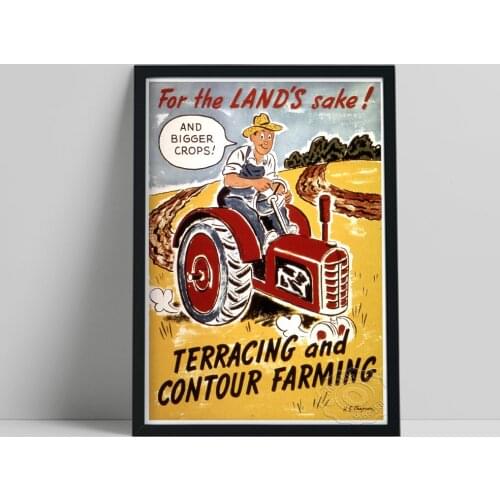 Agriculture Publicity Poster, Promoting World Peace Canvas Painting, Colored Drawing Working People Wall Picture Home Decor Gift