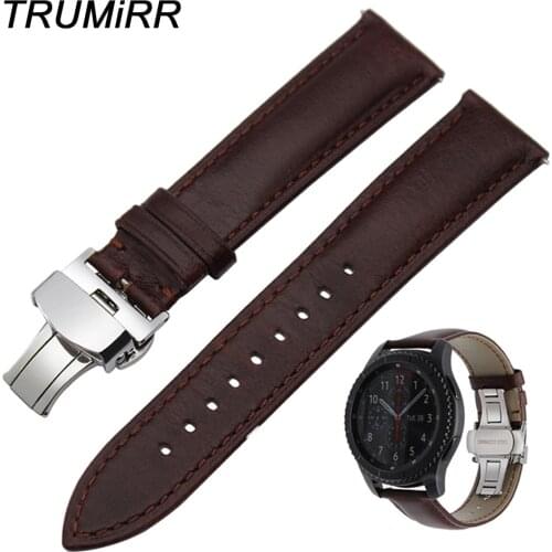 Italian Calf Genuine Leather Watchband for Samsung Gear S3 Classic Frontier Gear 2 Neo Live Quick Release Watch Band Wrist Strap