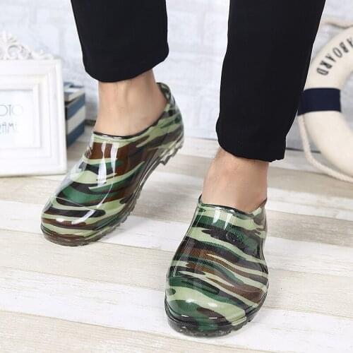 Spring summer Youth Rain boots Durable non-slip ankle rainboots kitchen shoes,Mens car washing shoes labor shoes for wet floor
