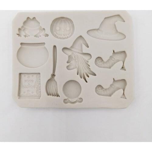 Minsunbak Hat Witch Pumpkin Silicone Mold DIY Halloween Party Cake Decorating Tools Chocolate Gumpaest Mold
