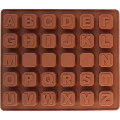 Silicone 26 Alphabets / Letters Chocolate Molds Jelly Ice Molds Cake Mould Bakeware 2018