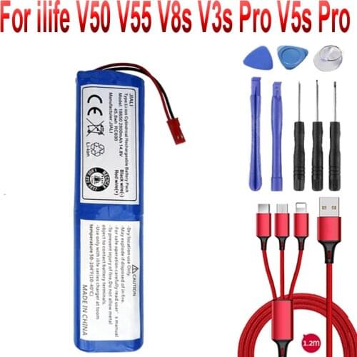 14.4V 2800mAh Replacement Battery For ilife V50 V55 V8s V3s Pro V5s Pro V8s X750 Robot Vacuum Cleaner Battery batteries
