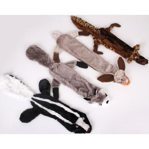 Squeaky Fun Dogs Animal Shape Toys Gift Set Large Non Stuffed Rabbit Honking Squirrel for Dogs Chew Squeaker Dog Wolf Toys