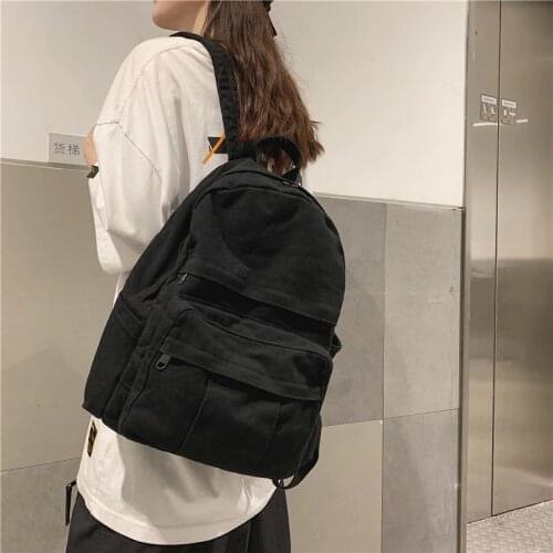 Student Female Cotton Canvas Backpack Kawaii Women Vintage School Bag Teenage Girl Cute Backpacks Fashion Ladies Luxury Bag Book