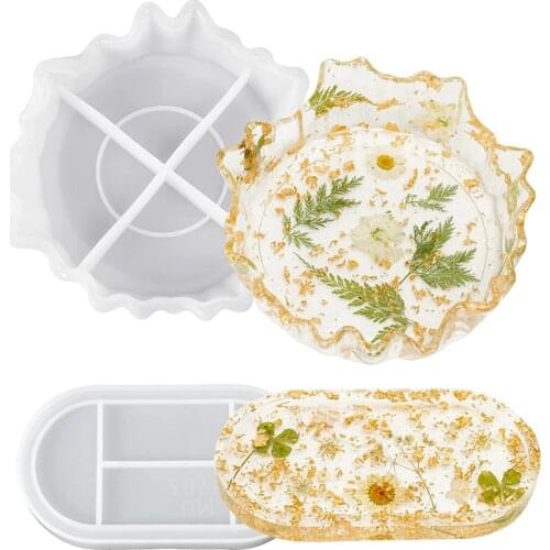 DIY Epoxy Resin Super Big Jewelry Tray Trinket Mold DIY Epoxy Resin Irregular Tray Storage Small Table Tray Silicone Mold Home
