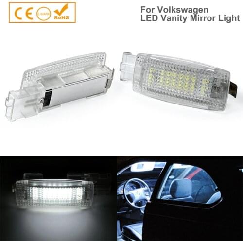 2Pcs Led Reading Light Vanity Mirror Lamps For VW Golf Passat Bora Beetle CC Jetta Polo Sharan Touran Tiguan Scirocco Phaeton