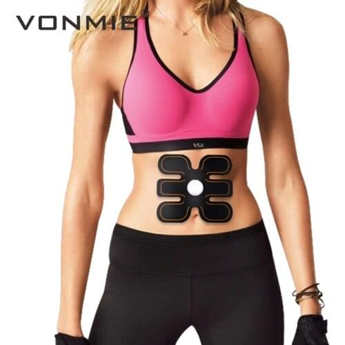 VONMIE Abdominal EMS Trainer S4B01 Vibrating Slimming Belt Waves Estimulador Muscular Stimulator ABS Device Tens Body Fitness