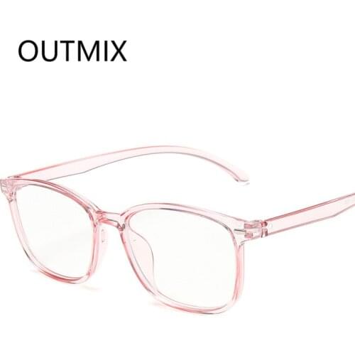 Retro Anti-blue light Reading Glasses Unisex Fashion Computer Gaming Eyewear Women Men Transparent Clear Pink Blue Plastic Frame
