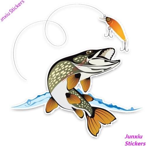 Funny Animal Fish Car Styling Colorful Car Stickers and Decals Car Body Windows PVC Scratch-Proof Exterior Decoration 12x12cm
