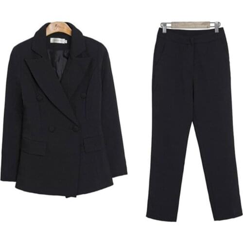 New arrival womens 2 piece sets double-breasted suit jacket women suits office
