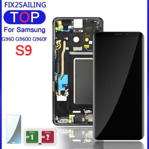 For Samsung Galaxy S9 G960 G9600 G960f LCD Display Super AMOLED Touch Screen Frame Assembly Replacement Repair Parts