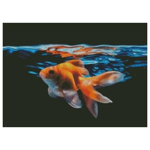 Gold fish Gold Collection Beautiful Counted Cross Stitch Kit Asian Lady in Pink Girl Woman Lass and Peony Flower Peonies