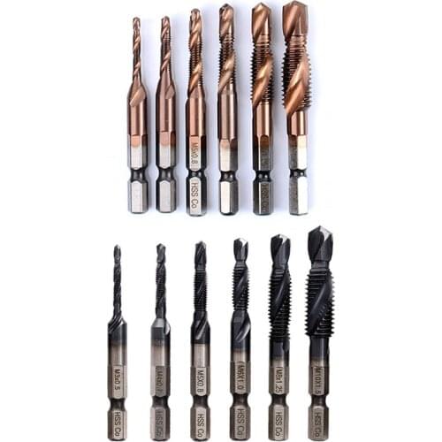 1 Set) Multi-function Machine Tap Drilling Compound Tap Steel Material Spiral Groove Metric Taps M35 Cobalt Plating