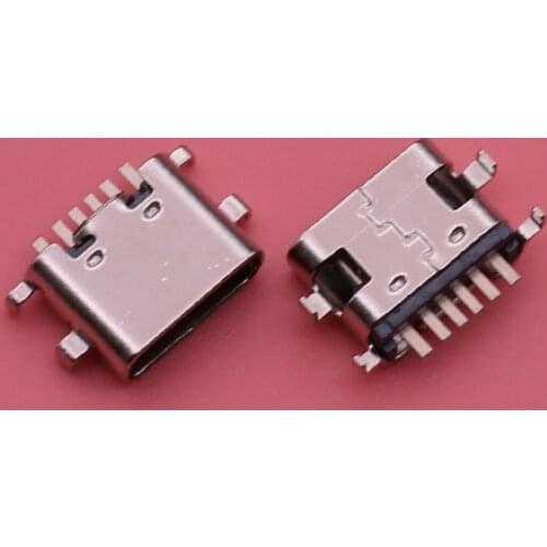 10pcs Micro Usb Jack 3.1 Type-C 6Pin Sink female Connector For Mobile Phone Charging Port Charging Socket Tow Feet Plug