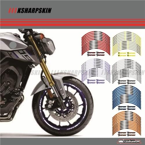 12 X Thick Edge Outer Rim Sticker Stripe Wheel Decals FIT all YAMAHA MT-09 MT09
