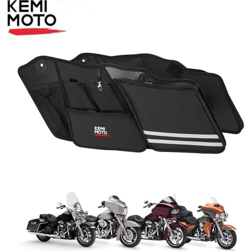 2pcs Motorcycle Saddlebags Organizer Saddle Bag For Street Glide Road King 2014-2019 Wall Tool Storage Case Hard Bags Waterproof
