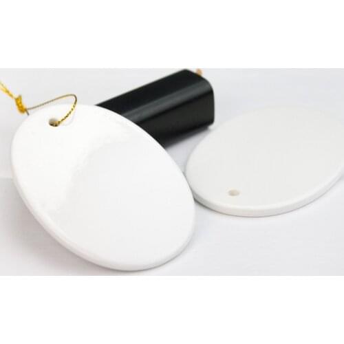 25pcs/lot Sublimation Blank Oval Christmas Decoration Ceramic Pendant for Sublimation INk Transfer Printing Heat Press DIY
