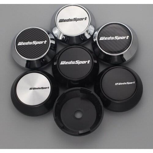 4pcs 65mm/58mm clip WedsSport emblem wheel hub caps car racing wheel center cap for rims